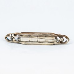 Broche vintage de plata con marcasitas y nácar