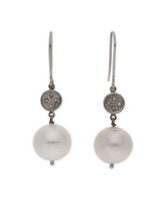 Pendientes de Perlas Freshwater y Diamantes en Oro Blanco 18k | Elegancia Diaria