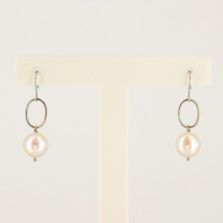 Pendientes de oro blanco y perlas cultivadas
