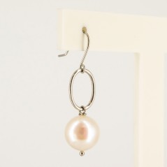 Pendientes de oro blanco y perlas cultivadas