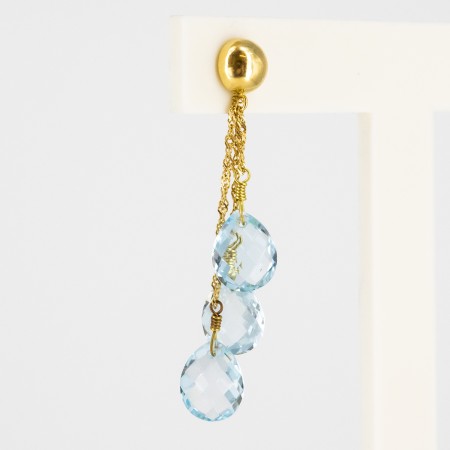 Pendientes de oro 18 kt. con topacios azules