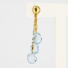 Pendientes de oro 18 kt. con topacios azules