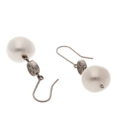 Pendientes de Perlas Freshwater y Diamantes en Oro Blanco 18k | Elegancia Diaria