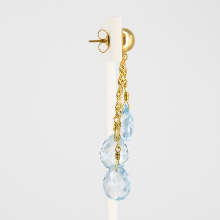 Pendientes de oro 18 kt. con topacios azules