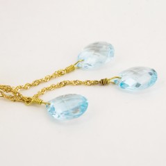 Pendientes de oro 18 kt. con topacios azules