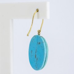 Pendientes vintage de oro 18 kt. con turquesas talladas