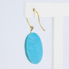 Pendientes vintage de oro 18 kt. con turquesas talladas