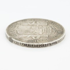 Moneda de cinco pesetas de Amadeo I, año 1871, plata