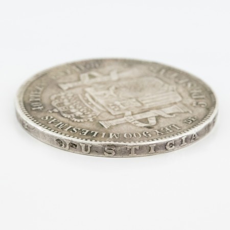 Moneda de cinco pesetas de Amadeo I, año 1871, plata