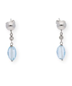 Pendientes Cold: Diamantes y topacios azules en oro blanco de 18k