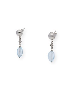 Pendientes Cold: Diamantes y topacios azules en oro blanco de 18k