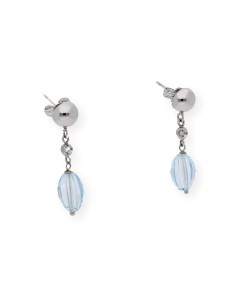 Pendientes Cold: Diamantes y topacios azules en oro blanco de 18k