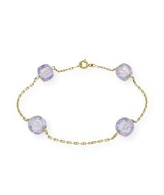 Pulsera Vild con Amatistas y Oro 18k | Joyas de Color Brillantes