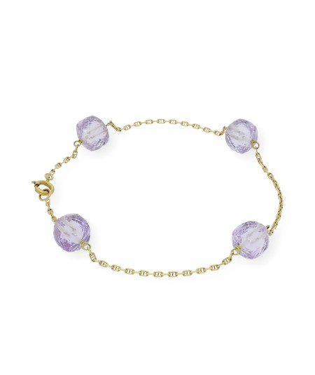 Pulsera Vild con Amatistas y Oro 18k | Joyas de Color Brillantes