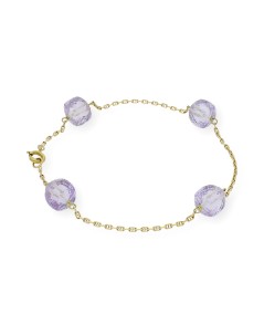 Pulsera Vild con Amatistas y Oro 18k | Joyas de Color Brillantes