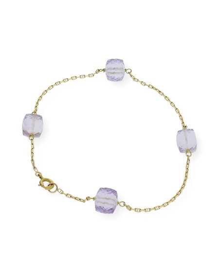 Pulsera Vild con Amatistas y Oro 18k | Joyas de Color Brillantes