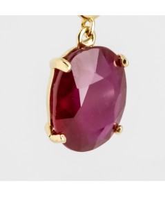 Par de Pendientes 18kt con Diamantes y Rubí