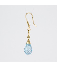 Pendientes de oro 18kt con Diamantes y Topacio Azul