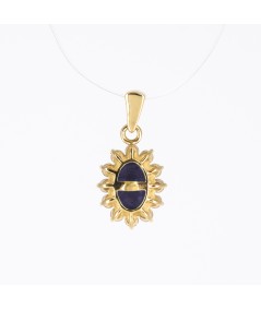 Colgante de Oro 14kt con Diamantes y Zafiro