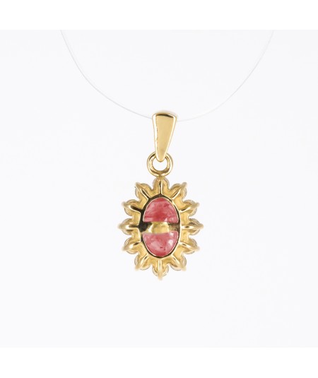 Colgante de Oro 14kt con Diamantes y Rubí