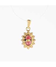 Colgante de Oro 14kt con Diamantes y Rubí