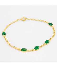 Pulsera de Oro 18kt con 5 Esmeraldas