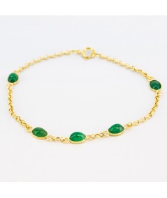 Pulsera de Oro 18kt con 5 Esmeraldas