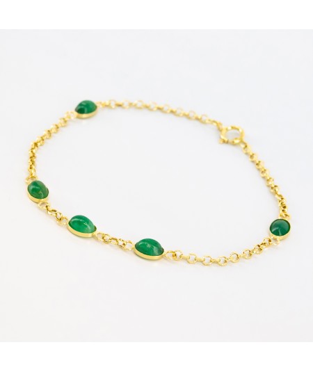 Pulsera de Oro 18kt con 5 Esmeraldas