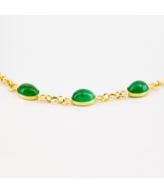Pulsera de Oro 18kt con 5 Esmeraldas