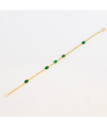 Pulsera de Oro 18kt con 5 Esmeraldas