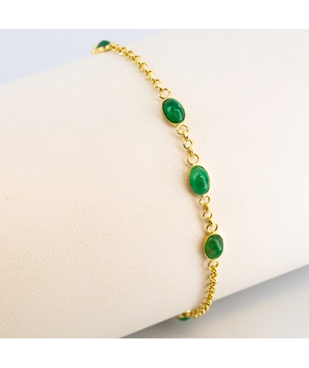 Pulsera de Oro 18kt con 5 Esmeraldas