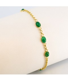 Pulsera de Oro 18kt con 5 Esmeraldas
