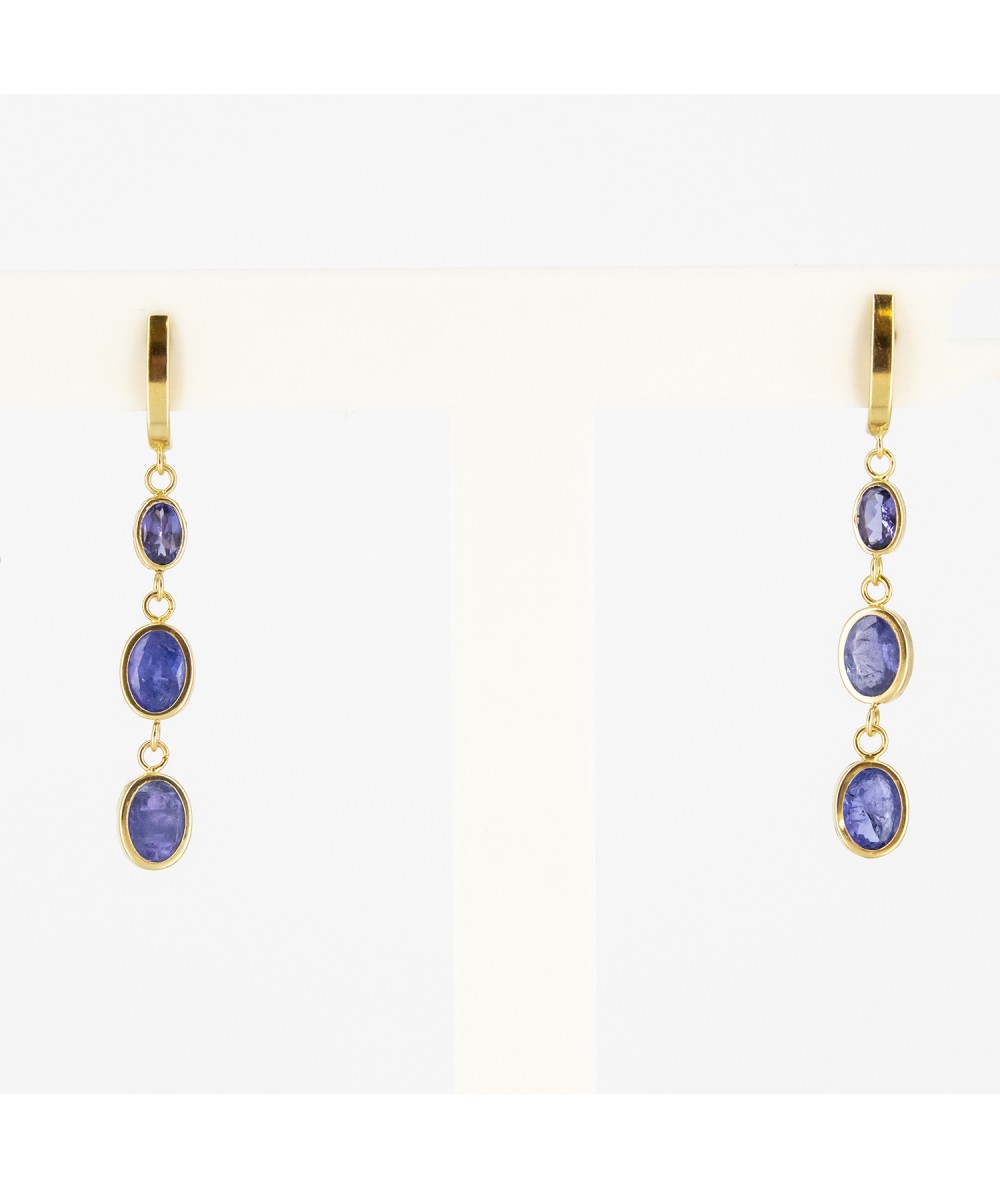 Pendientes de Oro 18kt con 6 Tanzanitas