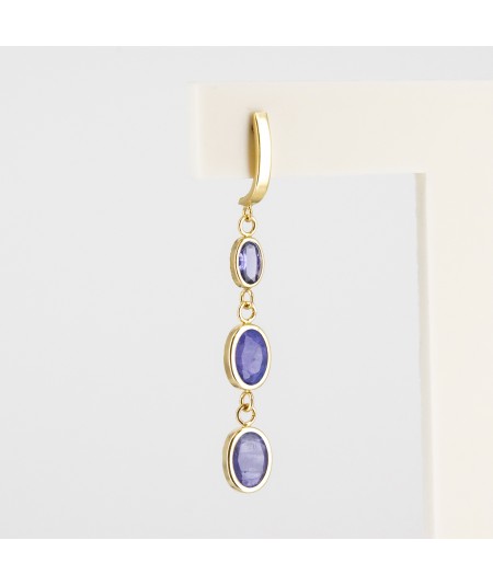 Pendientes de Oro 18kt con 6 Tanzanitas