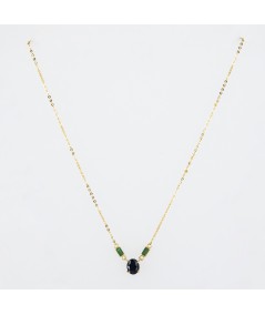 Colgante de Oro 18kt con Zafiro y Esmeraldas