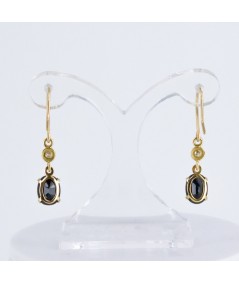 Pendientes de Oro 18kt con Diamantes y Zafiro