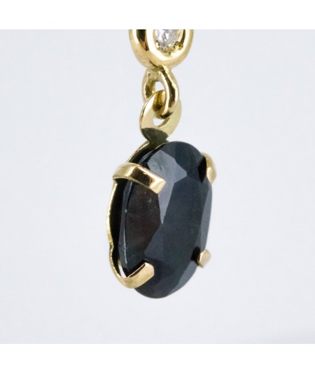 Pendientes de Oro 18kt con Diamantes y Zafiro