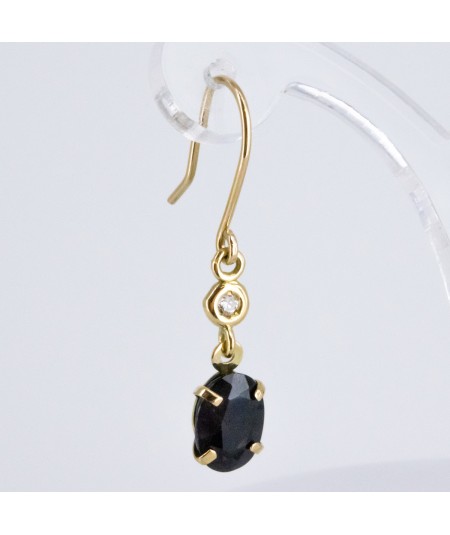 Pendientes de Oro 18kt con Diamantes y Zafiro