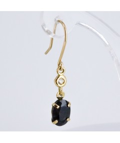 Pendientes de Oro 18kt con Diamantes y Zafiro