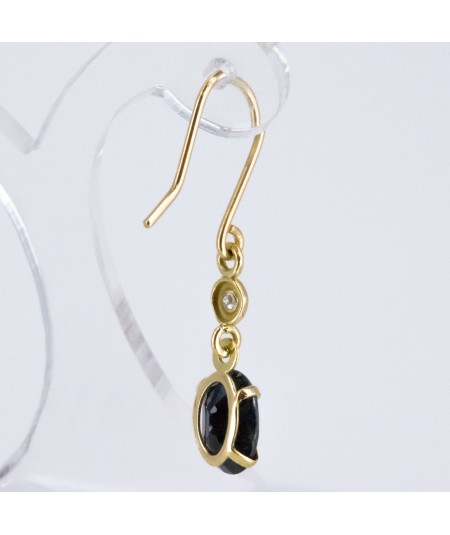 Pendientes de Oro 18kt con Diamantes y Zafiro