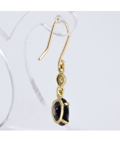 Pendientes de Oro 18kt con Diamantes y Zafiro