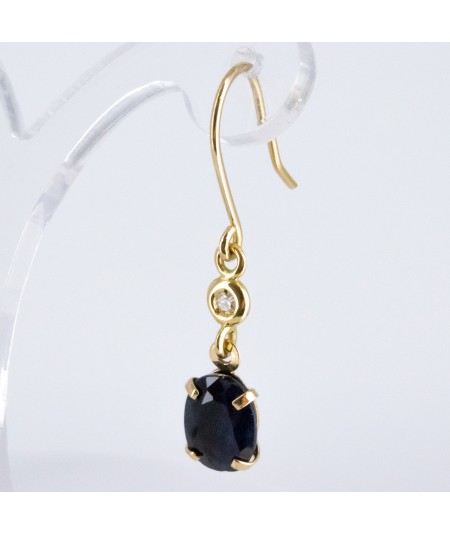 Pendientes de Oro 18kt con Diamantes y Zafiro