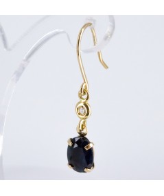 Pendientes de Oro 18kt con Diamantes y Zafiro