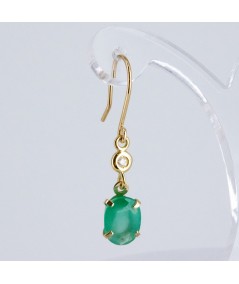 Pendientes de Oro 18kt con Diamantes y Esmeralda