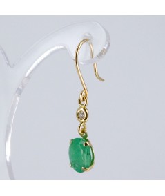 Pendientes de Oro 18kt con Diamantes y Esmeralda