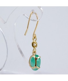 Pendientes de Oro 18kt con Diamantes y Esmeralda