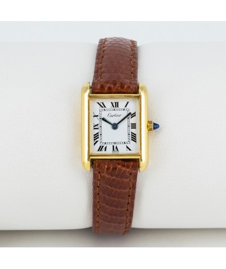 Reloj Cartier Tank vintage chapado en oro 18 kt.