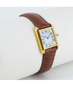 Reloj Cartier Tank vintage chapado en oro 18 kt.