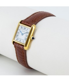 Reloj Cartier Tank vintage chapado en oro 18 kt.