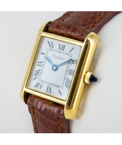 Reloj Cartier Tank vintage chapado en oro 18 kt.
